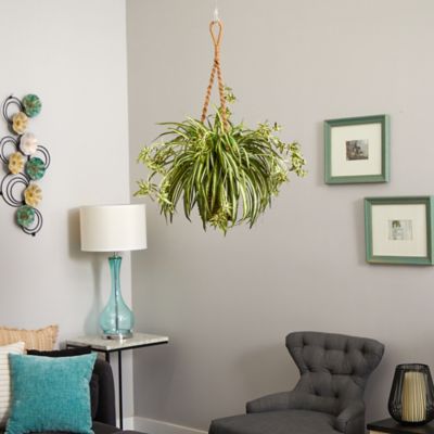 Image showing  20 in. Artificial Spider Plant in Hanging Basket