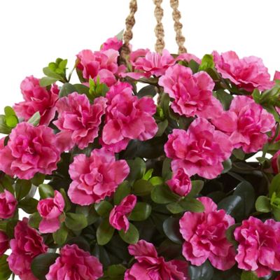 Image showing  28 in. Silk Azalea Hanging Basket