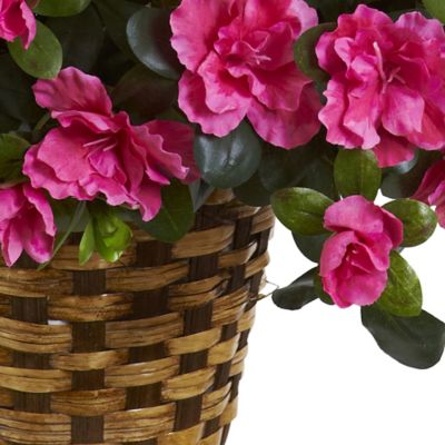 Image showing  28 in. Silk Azalea Hanging Basket