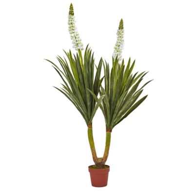 Nearly Natural 57 in. Faux Flowering Yucca Plant