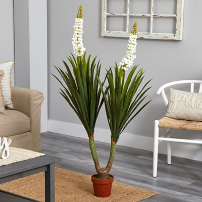 Image showing 1 th Nearly Natural 57 in. Faux Flowering Yucca Plant