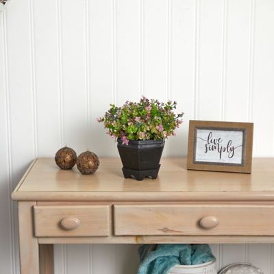 Image showing  13 in. Artificial Sedum and Eucalyptus Plant in Planter