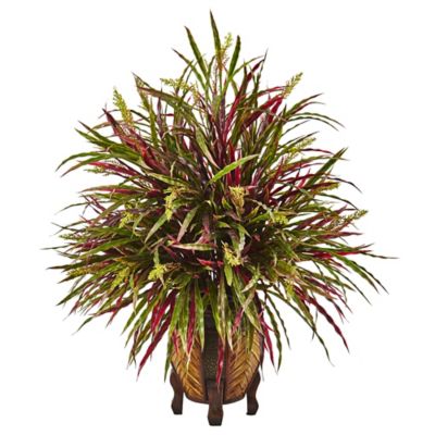 Nearly Natural 30 in. Faux Autumn Grass Arrangement