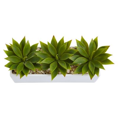 Image showing  7 in. Faux Agave Succulent in Rectangular Planter