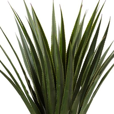 Image showing  4.5 ft. Indoor/Outdoor Spiked Agave Artificial Plant in Black Planter