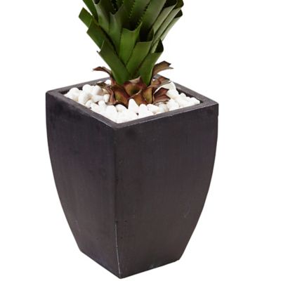 Image showing  4.5 ft. Indoor/Outdoor Spiked Agave Artificial Plant in Black Planter