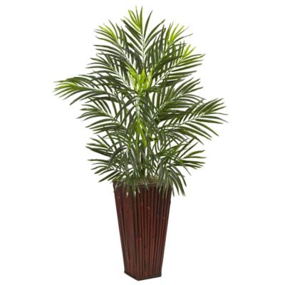 Nearly Natural 41 in. Areca Artificial Palm in Bamboo Planter