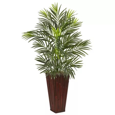 Nearly Natural 41" Artificial Areca Palm Tree in Bamboo Pot Artificial Plants & Flowers