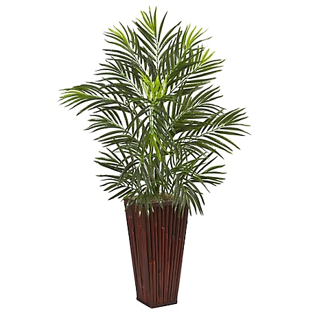 Nearly Natural 41 in. Areca Artificial Palm in Bamboo Planter