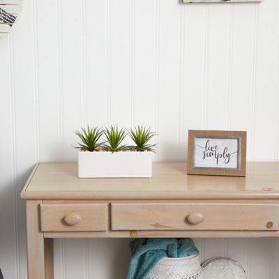 Image showing  8 in. Mini Agave Artificial Plant in Rectangular Ceramic