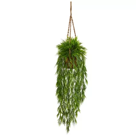 Nearly Natural 43 in Mini artificial bamboo hanging basket Artificial Plants & Flowers