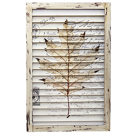 Nearly Natural 24 in. Maple Leaf Window Shutter Vintage Wall Decor