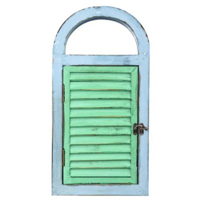 Image showing  Window Shutter and Mirror Vintage Wall Decor, 17 in. x 8.75 in.