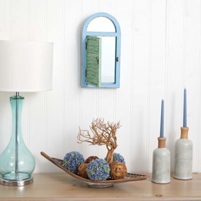 Image showing  Window Shutter and Mirror Vintage Wall Decor, 17 in. x 8.75 in.