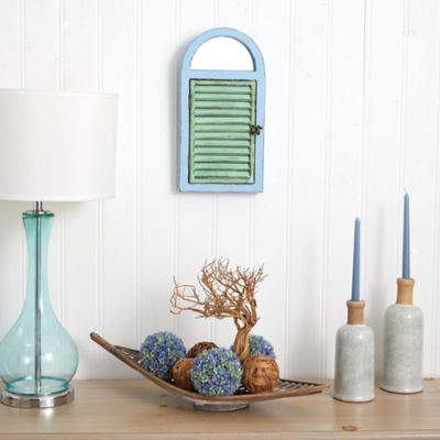 Image showing  Window Shutter and Mirror Vintage Wall Decor, 17 in. x 8.75 in.