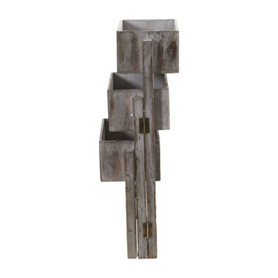 Image showing  Expandable Plywood Decorative Planter or Shelves, 3.5 ft., Gray Washed