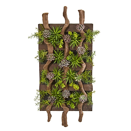 Nearly Natural 41 in. x 19 in. Artificial Succulent Living Wall