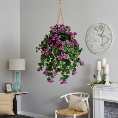 Image showing  28 in. Artificial Bougainvillea Plant in Basket