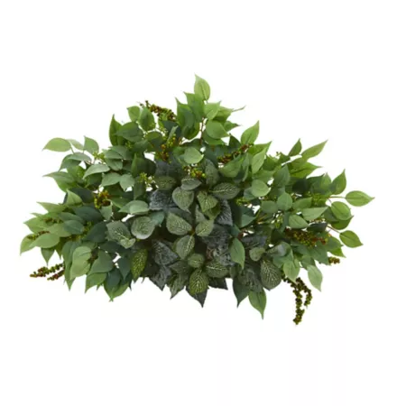 20" Almost Natural Mixed Ficus and Fittonia Artificial Ledge Plant Artificial Plants & Flowers