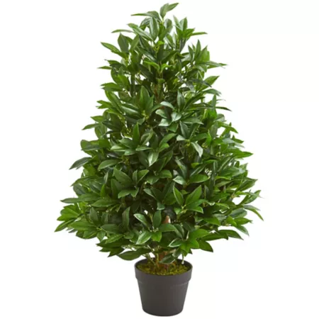 Artificial Bay Leaf Topiary Tree UV Resistant Indoor/Outdoor Almost Natural 3 Feet Artificial Plants & Flowers