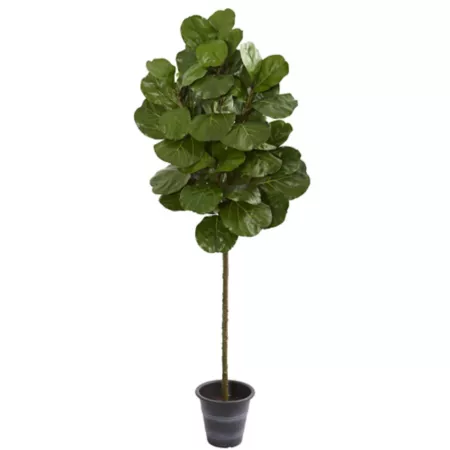 6.5 ft Artificial Fiddle Leaf Tree with Nearly Natural Decorative Planter Artificial Plants & Flowers