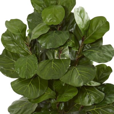 Image showing  6.5 ft. Fiddle Leaf Artificial Tree with Decorative Planter