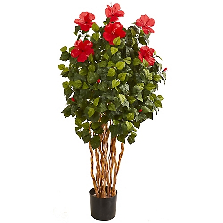 Nearly Natural 5 ft. Hibiscus Artificial Tree