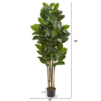 Image showing  58 in. Rubber Leaf Artificial Tree