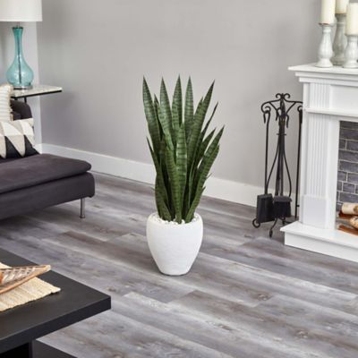 Image showing 2 th Nearly Natural 3.5 ft. Artificial Sansevieria Plant in White Planter