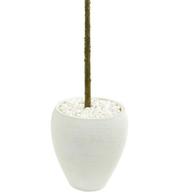 Image showing  5 ft. Fiddle Leaf Artificial Tree in White Planter