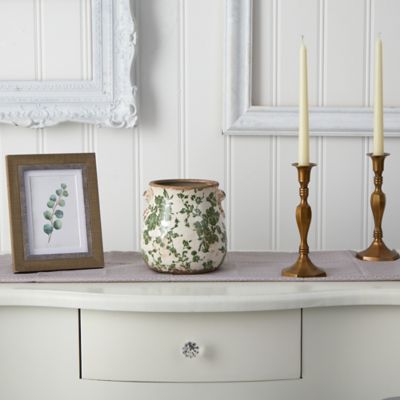 Image showing  Tuscan Ceramic Scroll Planter, 6.5 in., Green