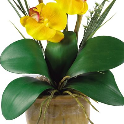 Image showing  Single Stem Phalaenopsis Silk Orchid Flower Arrangement, Gold Yellow