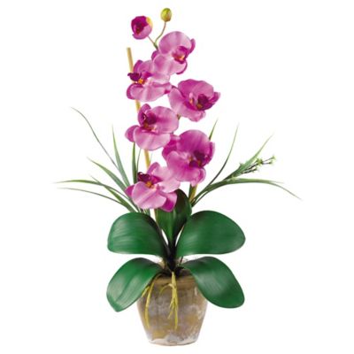 Nearly Natural Single Stem Phalaenopsis Silk Orchid Flower Arrangement, Mauve