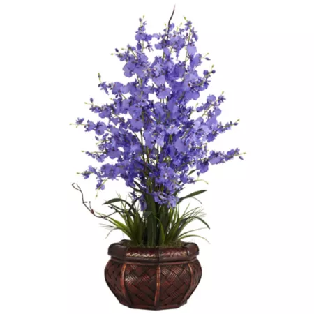 Nearly Natural Dancing Lady Silk Flower Arrangement 30-inch Purple Artificial Plants & Flowers