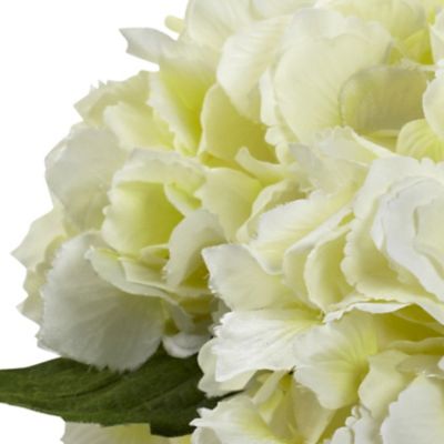 Image showing  8.5 in. Blooming Faux Hydrangeas with Vase, Cream