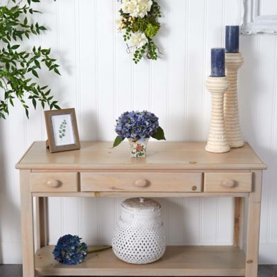 Image showing 1 th Nearly Natural 9 in. Hydrangea Silk Arrangement with Floral Planter