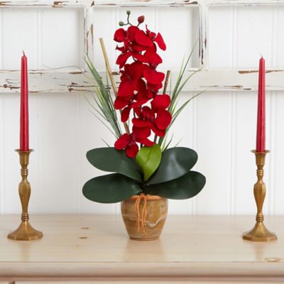 Image showing  Phalaenopsis Silk Orchid Arrangement in Ceramic Vase