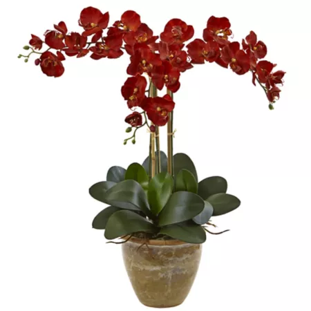 Almost natural 27 in Triple Stem Phalaenopsis Silk Arrangement Seasonal Decor Artificial Plants & Flowers