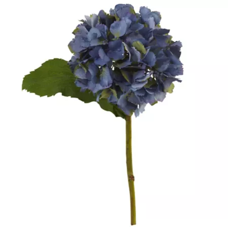 Nearly Natural 12 in Artificial Hydrangea Flowers Blue Pack of 12 Artificial Plants & Flowers