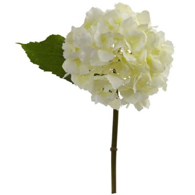 Nearly Natural 12 in. Hydrangea Artificial Flowers, Cream, 12 pk.