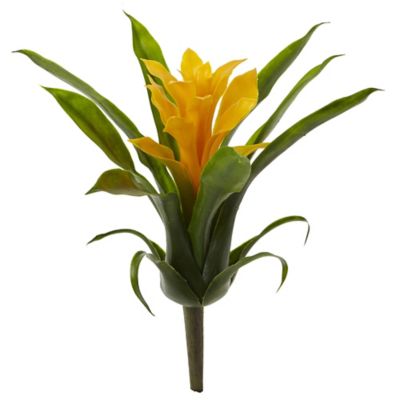 Nearly Natural 10 in. Bromeliad Artificial Flowers, 6-Pack