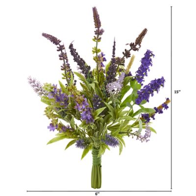 Image showing  15 in. Artificial Lavender Flower Bouquets, 3 pc.