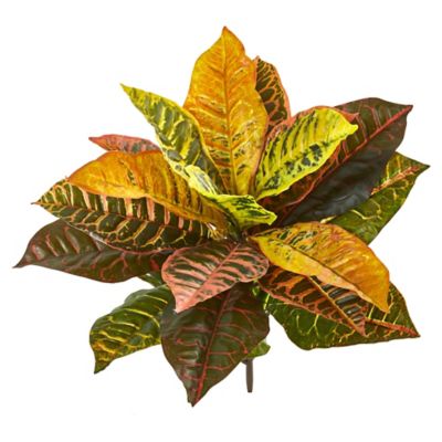 Nearly Natural 21 in. Garden Croton Artificial Plants, Real Touch, 4-Pack
