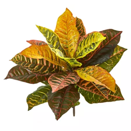 Nearly Natural 21 in Artificial Croton Garden Plants Real Touch 4-Pack Artificial Plants & Flowers