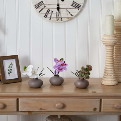 Image showing Nearly Natural 7 in. Faux Phalaenopsis Orchid Arrangement, 3 pk.