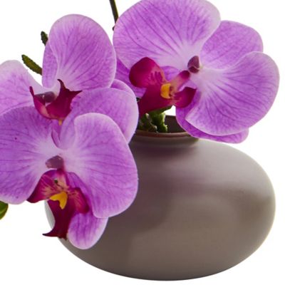 Image showing Nearly Natural 7 in. Faux Phalaenopsis Orchid Arrangement, 3 pk.