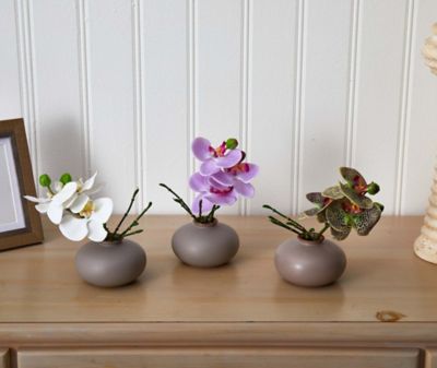 Image showing Nearly Natural 7 in. Faux Phalaenopsis Orchid Arrangement, 3 pk.