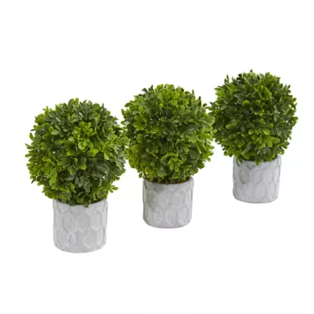 Almost natural 9 in 3 pieces Boxwood Artificial Mini Topiary Set Artificial Plants & Flowers