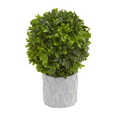 Image showing 3 th Nearly Natural 9 in. 3 pc. Boxwood Artificial Mini Topiary Set
