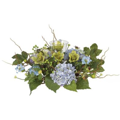 Nearly Natural 6 in. Hydrangea Candelabrum Centerpiece